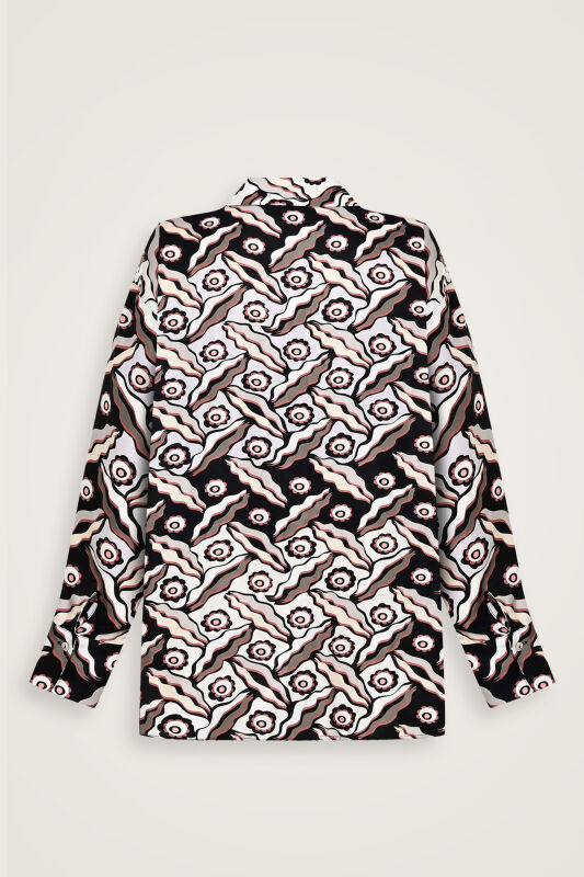 Pelenk Black Twill Silk Pajama Shirt - 4