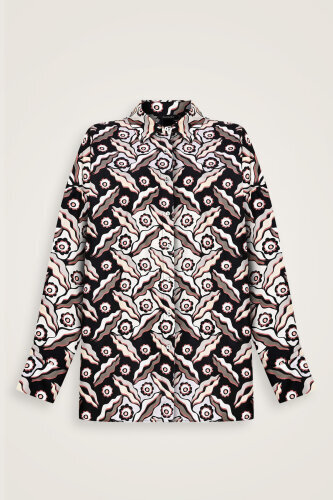 Pelenk Black Twill Silk Pajama Shirt - 2