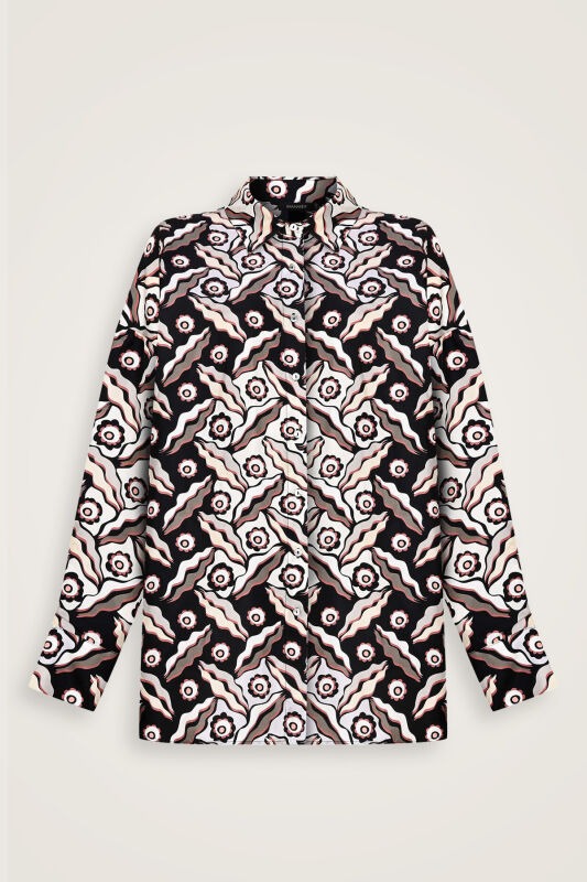 Pelenk Black Twill Silk Pajama Shirt - 2