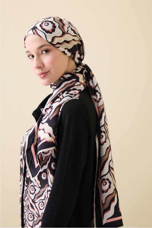 Pelenk Black Viscose Shawl - 3
