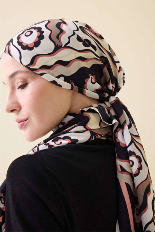 Pelenk Black Viscose Shawl - 1
