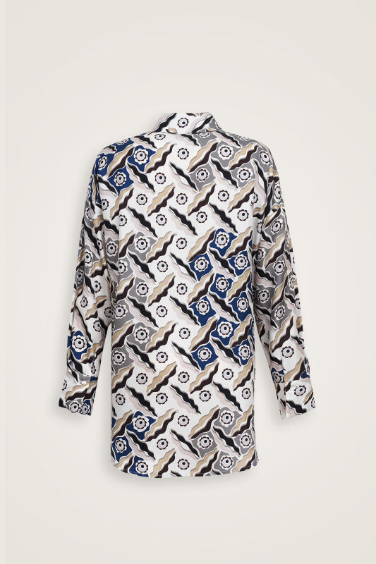 Pelenk Gray Twill Silk Pajama Shirt - 4