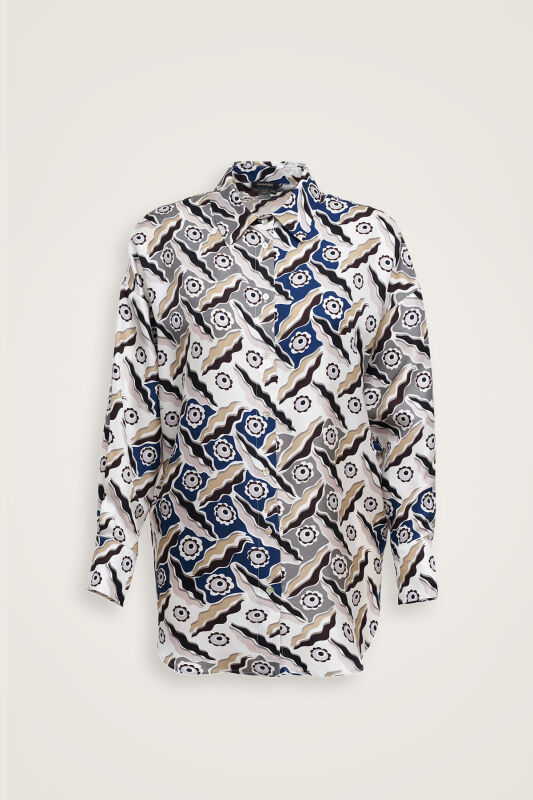 Pelenk Gray Twill Silk Pajama Shirt - 2