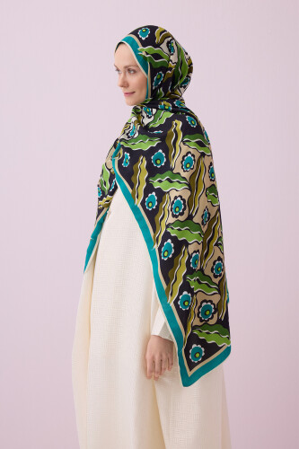 Pelenk Green Viscose Shawl - 2