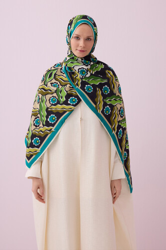 Pelenk Green Viscose Shawl - 3