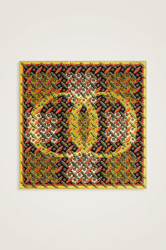 Pelenk Orange-Green Double-Sided Twill Silk Scarf - 3