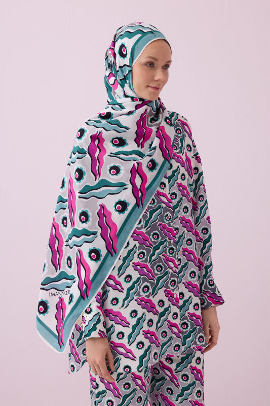 Pelenk Pembe Floş Viskon Şal 70x210 - 1