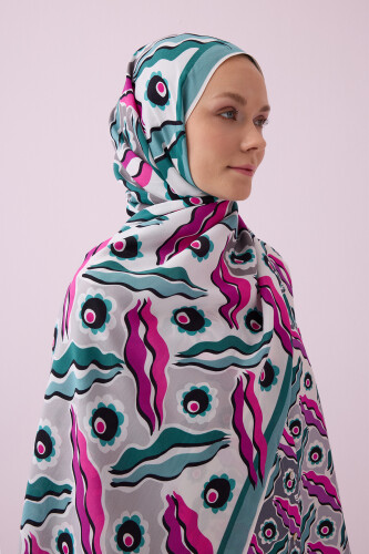 Pelenk Pembe Floş Viskon Şal 70x210 - 3