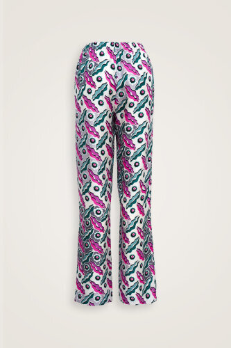 Pelenk Pembe İpek Pijama Pantolon - 4