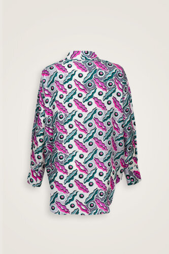 Pelenk Pink Twill Silk Pajama Shirt - 4