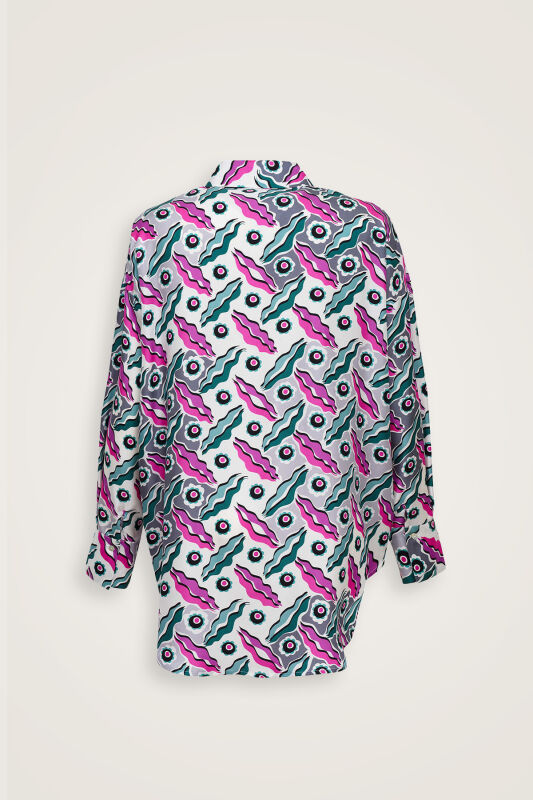 Pelenk Pink Twill Silk Pajama Shirt - 4