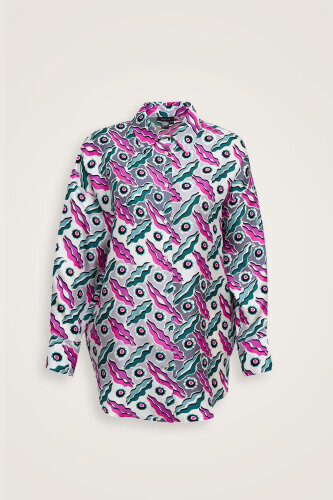 Pelenk Pink Twill Silk Pajama Shirt - 2