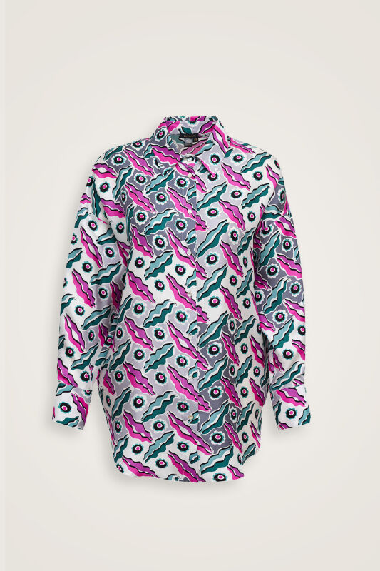 Pelenk Pink Twill Silk Pajama Shirt - 2