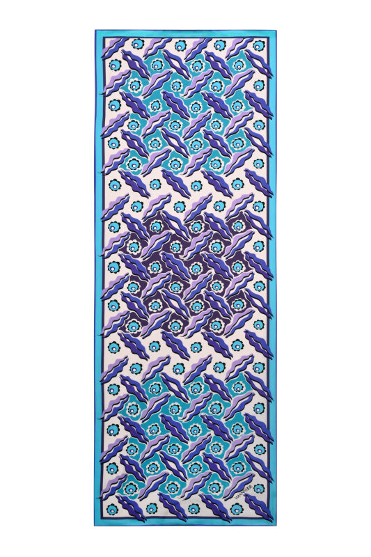 Pelenk Sax Blue Viscose Shawl - 2