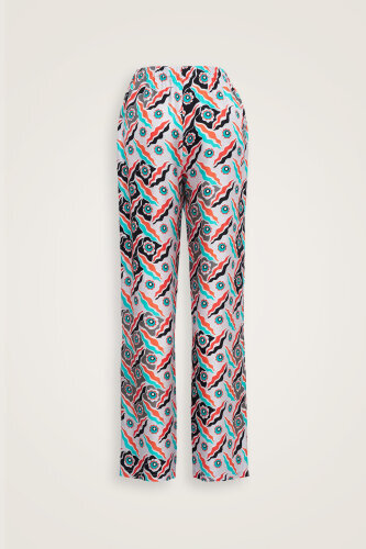 Pelenk Turquoise Silk Pajama Pants - 4