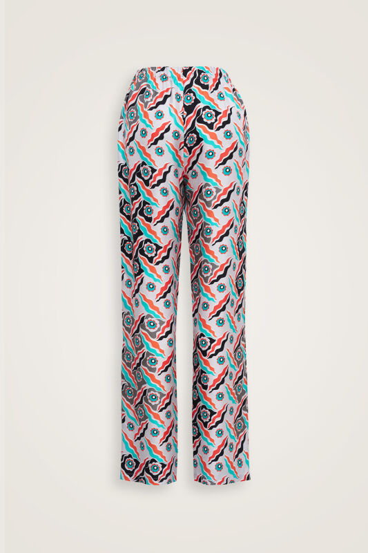 Pelenk Turquoise Silk Pajama Pants - 4