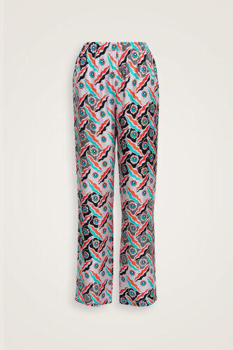 Pelenk Turquoise Silk Pajama Pants - 2