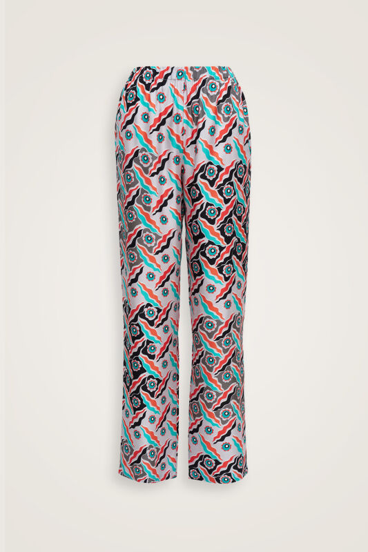 Pelenk Turquoise Silk Pajama Pants - 2