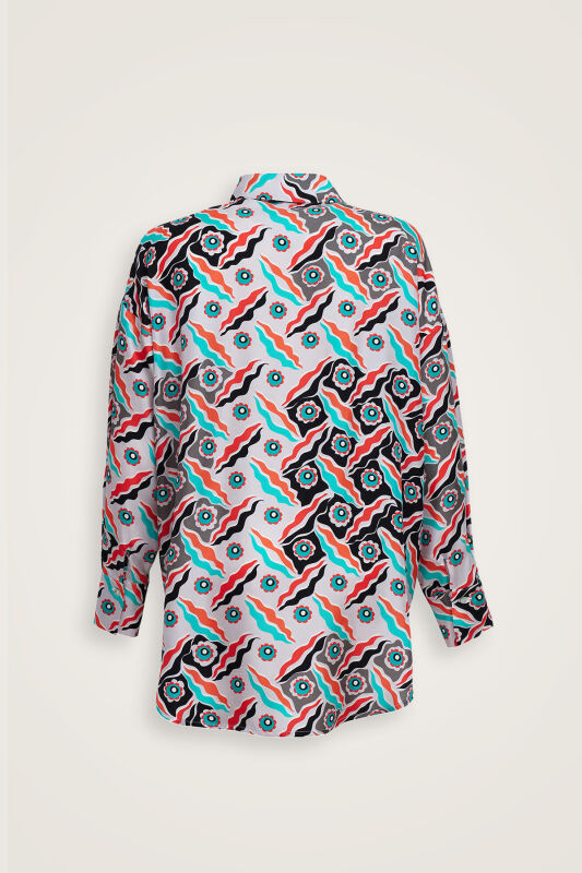 Pelenk Turquoise Twill Silk Pajama Shirt - 4