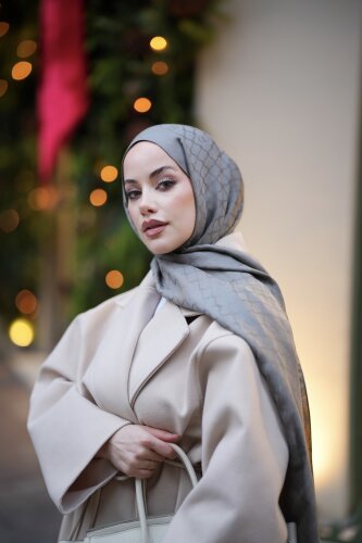 Pencere Kafes Gri Ramy Jakar Şal 70x210 - Imannoor (1)