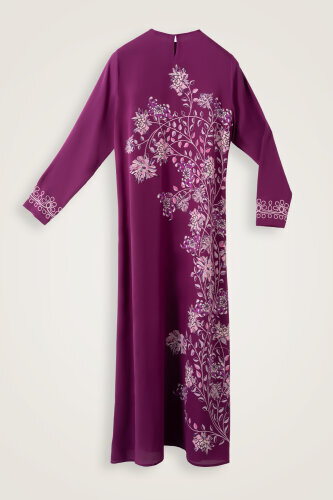 Peony and Plum Silk Crepe Dress - 4