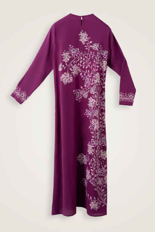 Peony and Plum Silk Crepe Dress - 4
