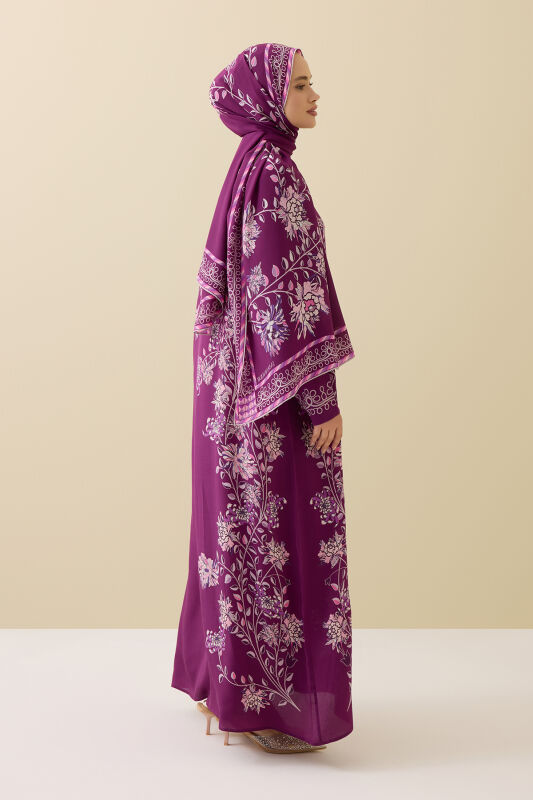 Peony and Plum Silk Crepe Dress - 6