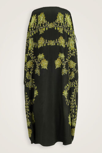 Peony Green Silk Abaya - 4