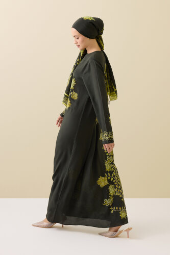 Peony Green Silk Crepe Dress - 6