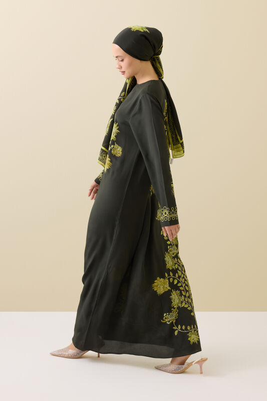 Peony Green Silk Crepe Dress - 6
