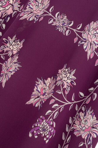 Peony Plum Silk Abaya - 6