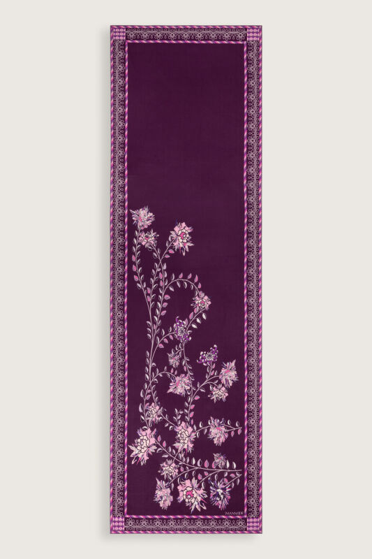 Peony Plum Silk Abaya Shawl - 2