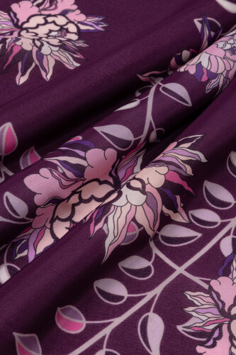 Peony Plum Silk Abaya Shawl - 4