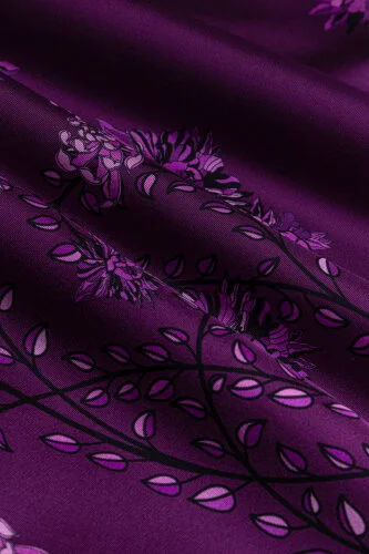 Peony Purple Silk Twill Scarf - 4