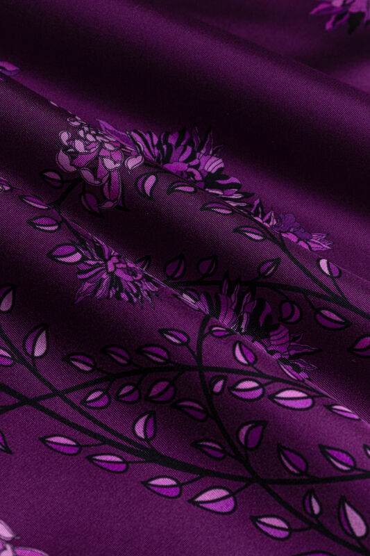 Peony Purple Silk Twill Scarf - 4