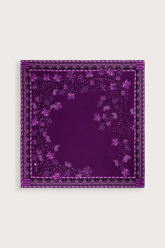 Peony Purple Silk Twill Scarf - 2