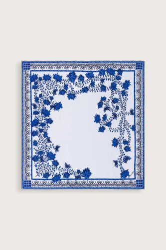 Peony White Silk Twill Scarf - Imannoor (2)