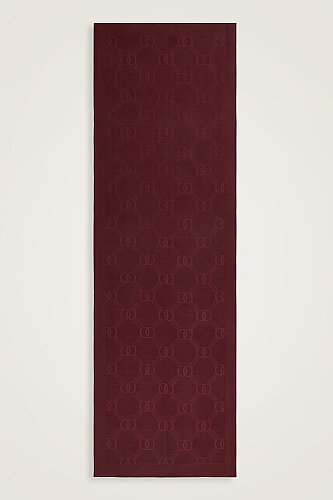 Petek Logo Claret Red Naia Lyocell Jacquard Shawl 70x210 - Imannoor
