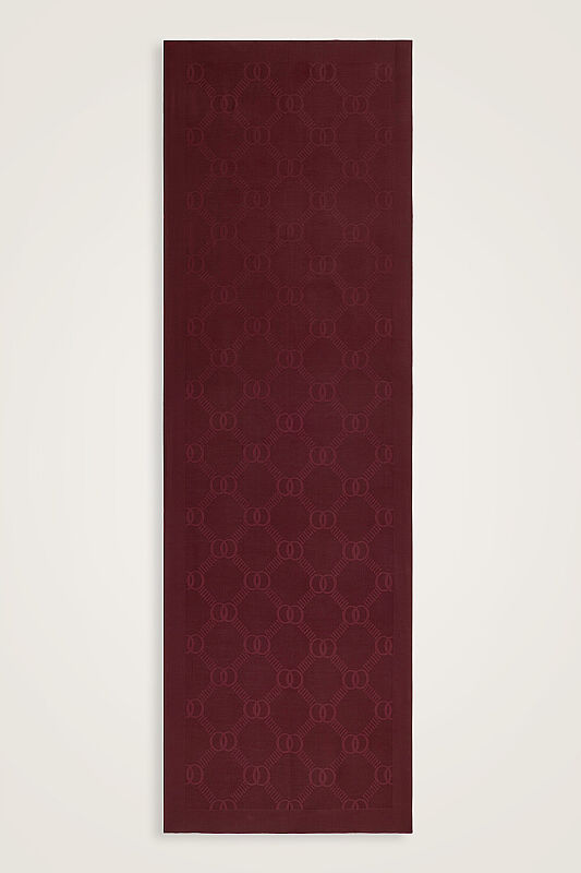 Petek Logo Claret Red Naia Lyocell Jacquard Shawl 70x210 - 1