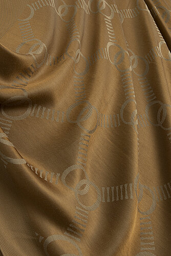 Petek Logo Khaki Naia Lyocell Jacquard Shawl 70x210 - Imannoor (1)