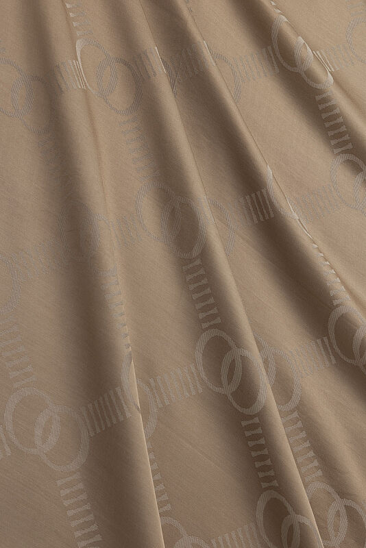 Petek Logo Koyu Bej Naia Air Jakar Şal 70x210 - 2