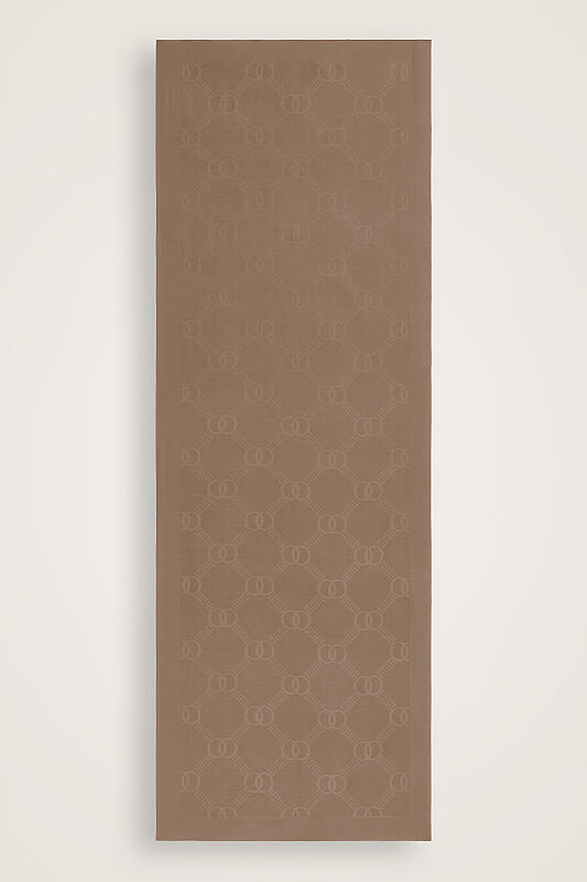 Petek Logo Koyu Bej Naia Air Jakar Şal 70x210 - 1