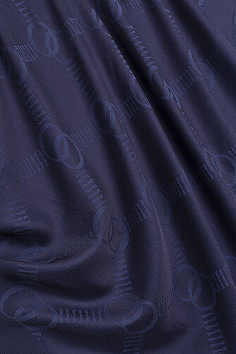 Petek Logo Navy Blue Naia Lyocell Jacquard Shawl 70x210 - Imannoor (1)
