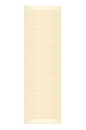 Petek Monogram Beyaz Kaşmir İpek Şal 70x210 - 2