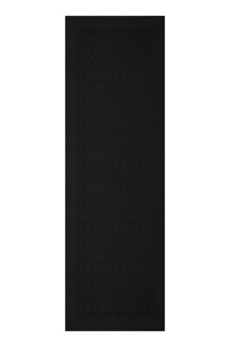 Petek Monogram Siyah Kaşmir İpek Şal 70x210 - 2
