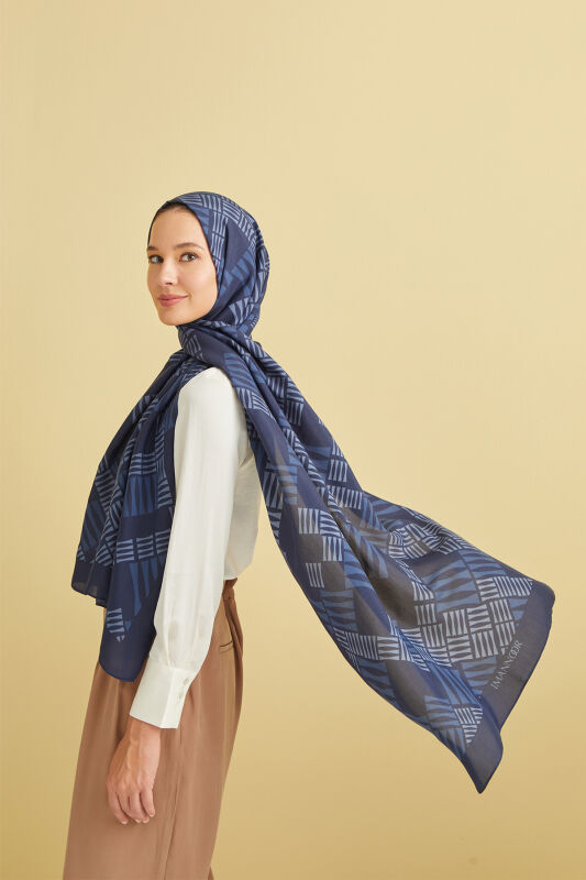 Piano Flosh Vsicose Shawl Indigo - 5