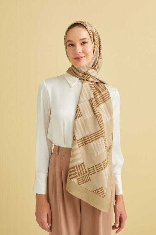 Piano Flosh Viscose Shawl Khaki - 1