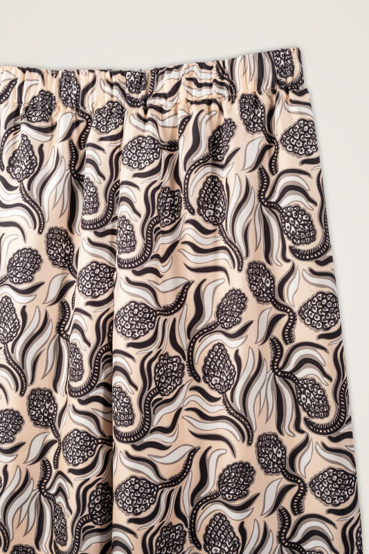 Pinecone Blossom Cream-Gray Twill Silk Trousers - 2