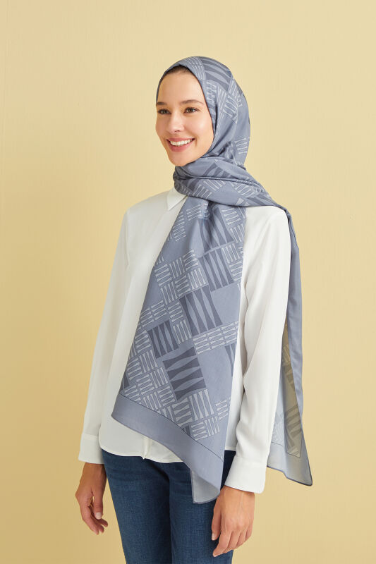 Piyano Gri Floş Viskon Şal 70x200 - 5