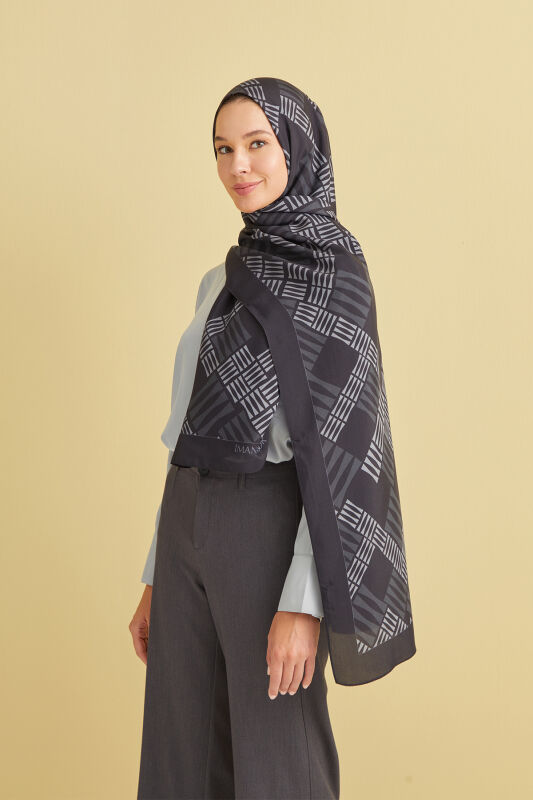 Piyano Siyah Floş Viskon Şal 70x200 - 3